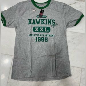 Stranger Things, gray shirt with green , Men’s Medium. New with tags.